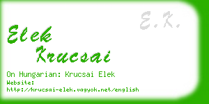 elek krucsai business card